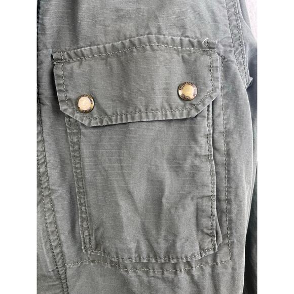 H&M Jacket Mens M Army Military Utility Indie Grunge Oversized Full Zip Khaki - Picture 7 of 14